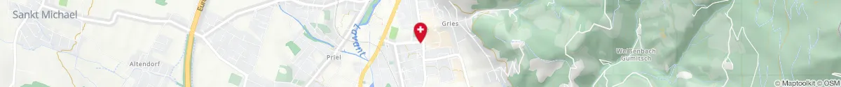 Kartendarstellung des Standorts für team sante barbara apotheke in 9400 Wolfsberg
